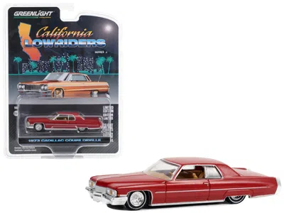 Greenlight 1973 Cadillac Coupe Deville Lowrider Custom Maroon "california Lowriders" Series 3 1/64 Diecast Mode