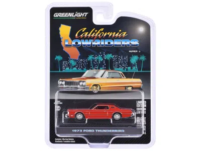 Greenlight 1973 Ford Thunderbird Red Custom With Graphics "california Lowriders" Series 6 1/64 Diecast Model Ca