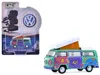 Greenlight 1973 Volkswagen Type 2 Westfalia Campmobile "music Festival Van" Green With White Top And Graphics " In Multi
