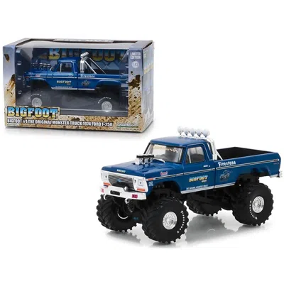 Greenlight 1974 Ford F-250 Monster Truck Bigfoot No.1 The Original Monster Truck Blue 1 By 43 Die-cast Model Ca