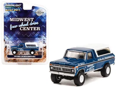 Greenlight 1974 Ford F-250 Pickup Truck With Camper Shell Blue Metallic With Black Stripes "bigfoot - Midwest F