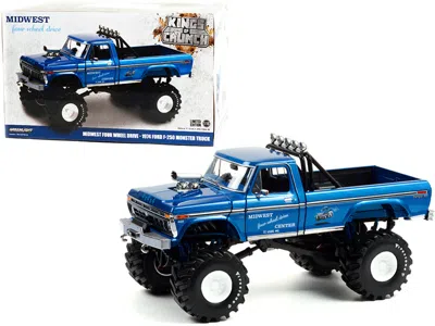 Greenlight 1974 Ford F-250 Ranger Xlt Monster Truck With 48-inch Tires Blue Metallic "midwest Four Wheel