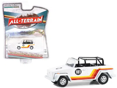 Greenlight 1974 Volkswagen Thing (type 181) #181 White With Stripes "all Terrain" Series 15 1/64 Diecast Model