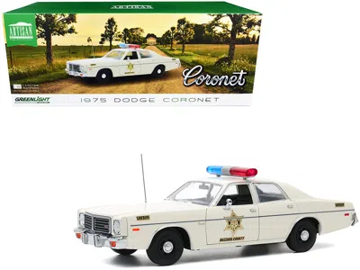 Greenlight 1975 Dodge Coronet Cream "hazzard County Sheriff" 1/18 Diecast Model Car By  In White