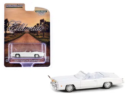 Greenlight 1976 Cadillac Eldorado Convertible White W/ White Interior Bull Horns Hood Ornament Hobby Exclusive 