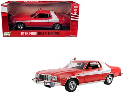 Greenlight 1976 Ford Gran Torino Red With White Graphics "hollywood Greatest Hits" Series 1/24 Diecast Model Ca