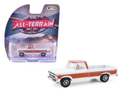 Greenlight 1977 Ford F-150 Ranger Xlt Pickup Truck Orange And White "all Terrain" Series 17 1/64 Diecast Model  In Multi