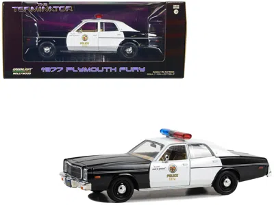 Greenlight 1977 Plymouth Fury Black And White "metropolitan Police" "the Terminator" (1984) Movie "hollywood" S