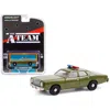 Greenlight 1977 Plymouth Fury U. S. Army Police Army Green 1 By 64 Scale Diecast Model Car
