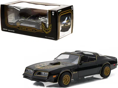 Greenlight 1977 Pontiac Firebird Trans Am T/a Starlite Black With Golden Eagle Hood And Stripes 1/24 Diecast Mo