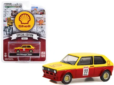 Greenlight 1978 Volkswagen Rabbit #11 Pro Rally Yellow And Red "shell Oil" "shell Oil Special Edition" Series 1