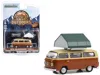Greenlight 1978 Volkswagen Type 2 (t2b) Van Panama Brown And Dakota Beige With White Interior And Camp'otel Car