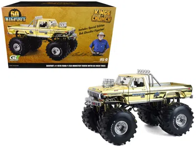 Greenlight 1979 Ford F-250 Monster Truck "bigfoot #1 50th Anniversary" Gold Chrome With Bob Chandler Standing F