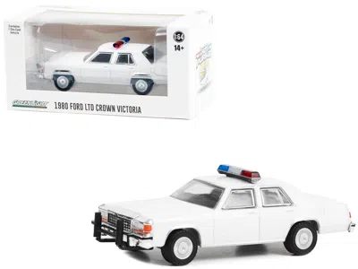 Greenlight 1980-1991 Ford Ltd Crown Victoria Police White With Light Bar "hot Pursuit" "hobby Exclusive" Series