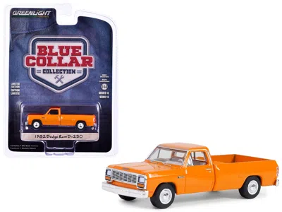 Greenlight 1982 Dodge Ram D-250 Pickup Truck Dot Orange "blue Collar Collection" Series 13 1/64 Diecast Model C