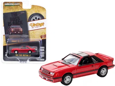 Greenlight 1982 Ford Mustang Gt Red With Black Stripes "the Boss Is Back" "vintage Ad Cars" Series 3 1/64 Dieca