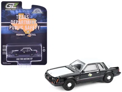Greenlight 1982 Ford Mustang Ssp "texas Department Of Public Safety Highway Patrol" Black With White Hood