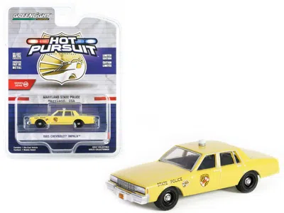 Greenlight 1983 Chevrolet Impala Yellow "maryland State Police" "hot Pursuit" Series 45 1/64 Diecast Model Car