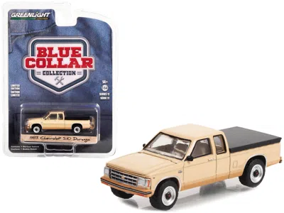 Greenlight 1983 Chevrolet S-10 Durango Pickup Truck Tan With Brown Stripes And Black Bed Cover "blue Collar Col