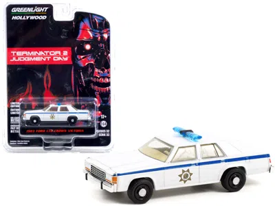 Greenlight 1983 Ford Ltd Crown Victoria Police White "terminator 2: Judgment Day" (1991) Movie "hollywood Serie