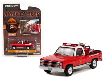 Greenlight 1984 Chevrolet C20 Pickup Truck With Fire Equipment Hose And Tank "please! Help Prevent Forest Fires