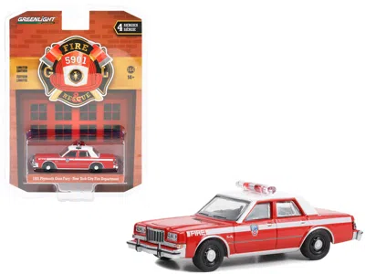 Greenlight 1985 Plymouth Gran Fury Red With White Top "fdny (the Official Fire Department City Of New York)" "f