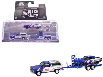 Greenlight 1986 Chevrolet K5 Blazer Blue And White And 1969 Chevrolet Camaro #5 Blue And White "kyle Larson - H