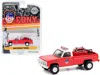 Greenlight 1986 Chevrolet M1008 Pickup Truck Red With White Top With Fire Equipment And Hose And Tank "fire Dep
