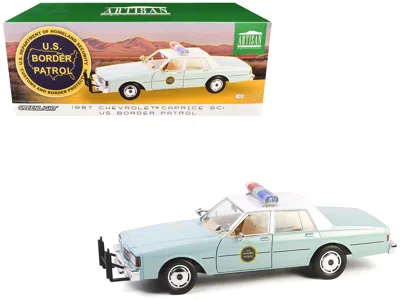 Greenlight 1987 Chevrolet Caprice 9c1 "us Border Patrol" Light Green With White Top "artisan Collection" 1/18 D