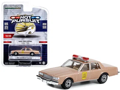 Greenlight 1987 Chevrolet Caprice Beige Metallic "iowa State Patrol" "hot Pursuit" Series 43 1/64 Diecast Model