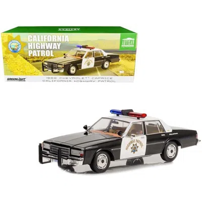 Greenlight 1989 Chevrolet Caprice Police Black & White California Highway Patrol Artisan Collection 1-18 Diecas