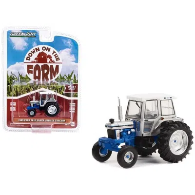 Greenlight 1989 Ford 7610 Silver Jubilee Tractor Top Down On The Farm Series 7 1-64 Diecast Model Cars Silver B