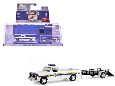 Greenlight 1990 Dodge Ram D250 Pickup Truck "philadelphia Pa Police Department" White With Stripes And Utility 