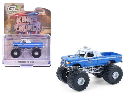 Greenlight 1990 Ford F-350 Monster Truck "nypd (new York Police Department)" Blue With White Top "kings