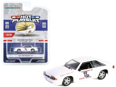 Greenlight 1993 Ford Mustang Ssp White "louisiana State Police State Trooper" "hot Pursuit" Series 45 1/64 Diec