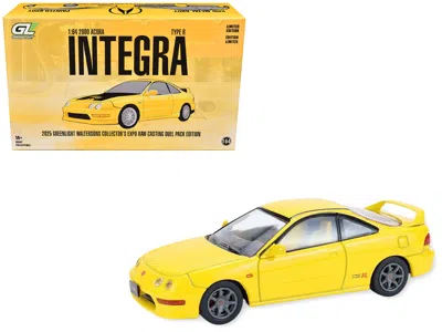 Greenlight 2000 Acura Integra Type R Yellow With Raw Casting Dual Pack "2025  Waltersons Collector's