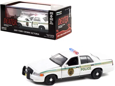Greenlight 2001 Ford Crown Victoria Police Interceptor White "miami Metro Police Department" "dexter" (2006-201