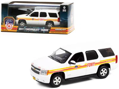 Greenlight 2011 Chevrolet Tahoe White With Stripes Fdny "fire Department City Of New York" 1/43 Diecast Model C