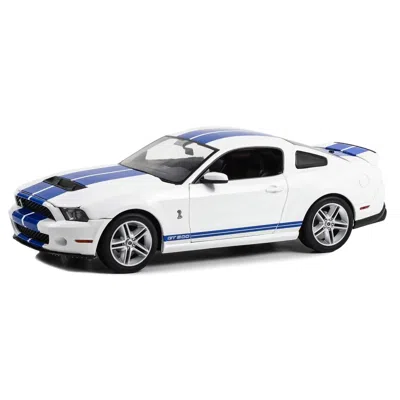 Greenlight 2011 Shelby Gt500 Performance White With Grabber Blue Stripes 1-18 Scale Diecast Model Car