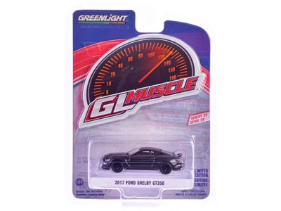 Greenlight 2017 Ford Shelby Gt350 Magnetic Gray With Blue Stripes " Muscle" Series 29 1/64 Diecast Mo In Multi
