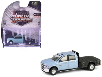 Greenlight 2018 Ram 3500 Dually Flatbed Truck Robinâ€s Egg Blue "dually Drivers" Series 16 1/64 Diecast Model C In Multi
