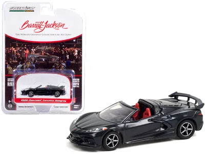 Greenlight 2020 Chevrolet Corvette C8 Stingray Convertible Shadow Gray Metallic With Adrenaline Red Interior (l