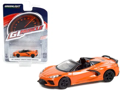 Greenlight 2021 Chevrolet Corvette Stingray Convertible Sebring Orange Metallic " Muscle" Series 26 1
