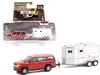 Greenlight 2021 Chevrolet Tahoe Cherry Red Pearl With White Horse Trailer "hitch & Tow" Series 23 1/64 Diecast