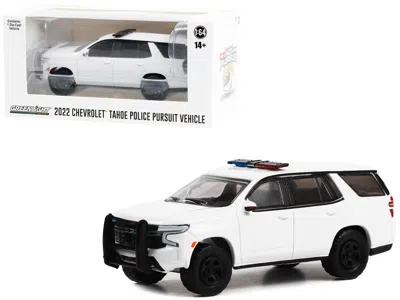 Greenlight 2022 Chevrolet Tahoe Police Pursuit Vehicle (ppv) White With Light Bar "hot Pursuit" "hobby Exclusiv