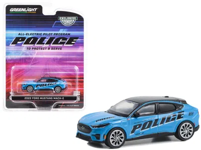 Greenlight 2022 Ford Mustang Mach-e Police Blue With Black Top "all-electric Pilot Program Vehicle" "hobby Excl