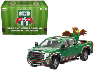 Greenlight 2022 Gmc Sierra 3500 Hd Pickup Truck Green With Mexican Soccer Graphics With Eagle Figure "internati