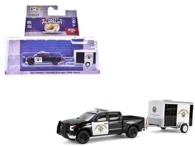 Greenlight 2023 Chevrolet Silverado Pickup Truck "california Highway Patrol" Black And White With Small Cargo T