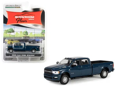 Greenlight 2023 Ram 2500 Bighorn Crew Cab 4x4 Pickup Truck Patriot Blue Metallic "showroom Floor" Series 5 1/64