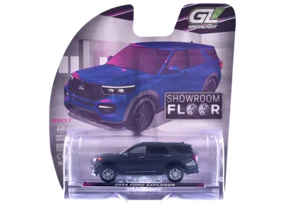 Greenlight 2024 Ford Explorer Stone Blue "showroom Floor" Series 7 1/64 Diecast Model Car By